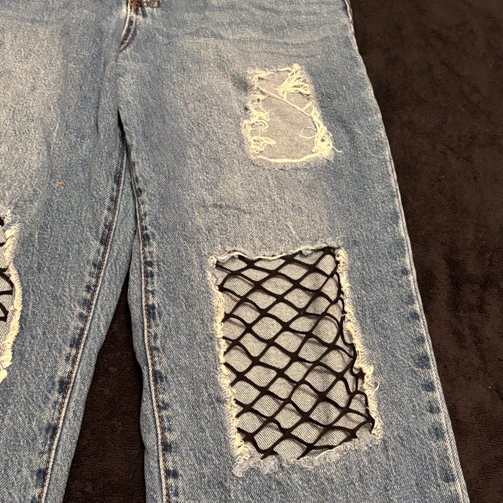 SONG Blue Boyfriend Jeans with Distressed Details - Picture 5 of 8